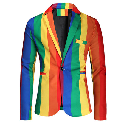 Christmas Printed Suit Men's Three-piece Suit