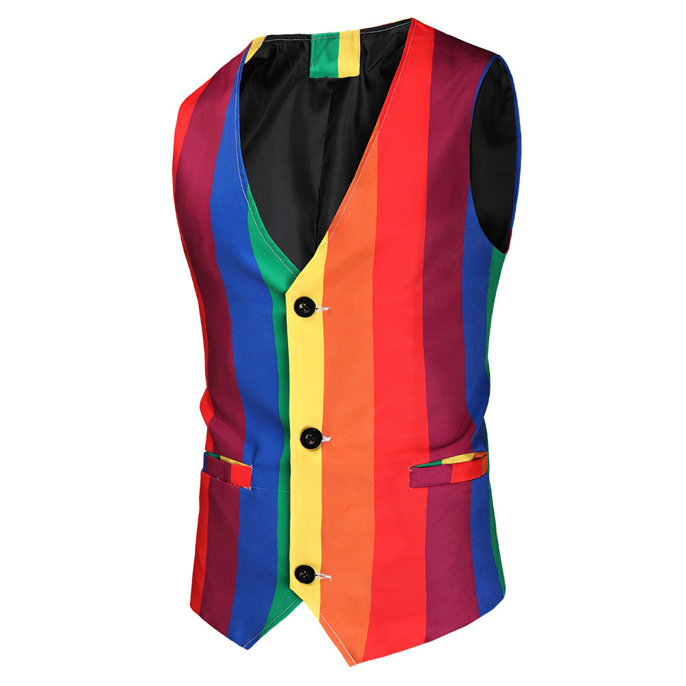 Christmas Printed Suit Men's Three-piece Suit